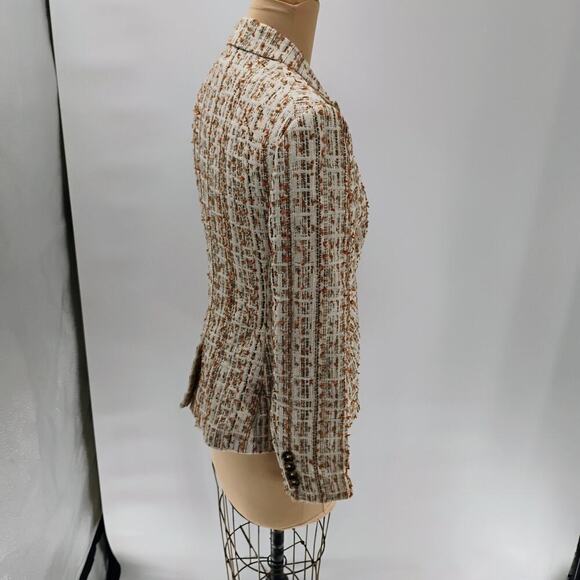 Veronica Beard Cutaway Dickey Tweed Blazer Jacket - Ivory - Size 4 - Picture 9 of 13